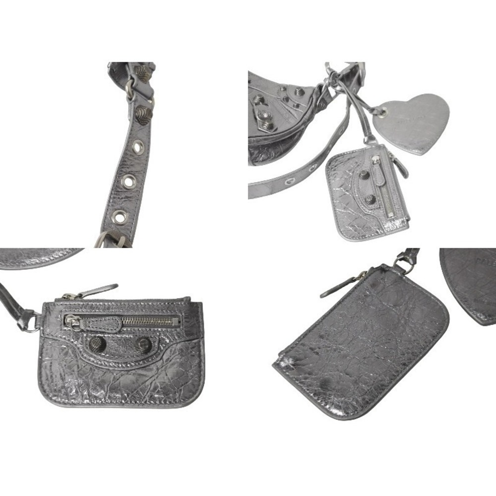 BALENCIAGA LE CAGOLE XS shoulder bag regular silver leather - Picture 5 of 9